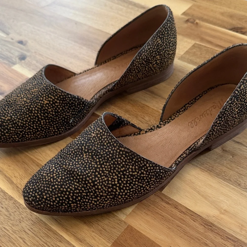 Madewell Black and Tan Speckled D'Orsay Flats